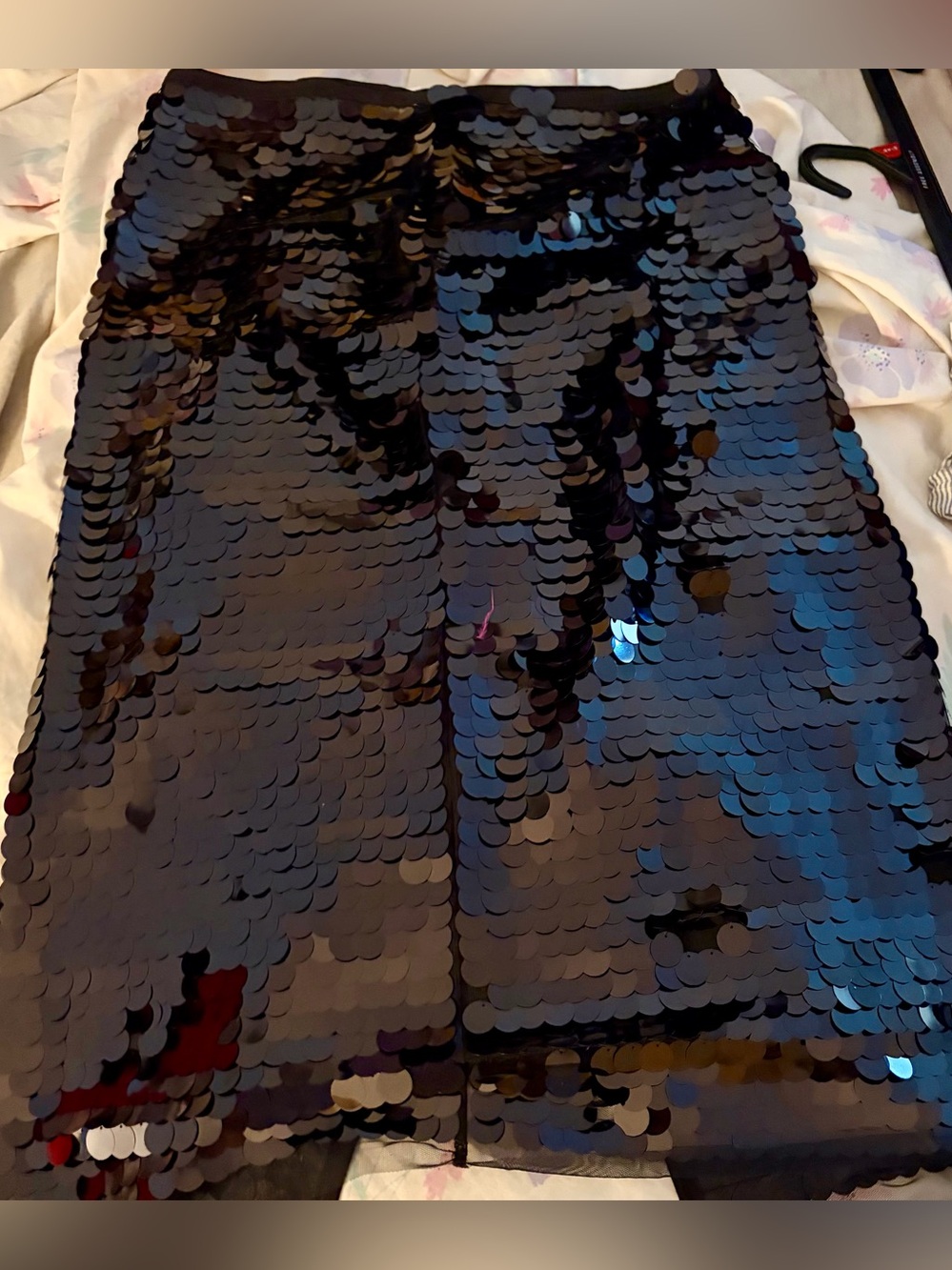 Black Sequin Disc Maxi Skirt - Elegant Evening Wear